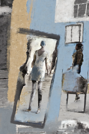 1786257767-DPM++ 2M-9-street scene, model, ochre-lightblue-white, mirror, spotlight__lora_FDandlSty2_1_