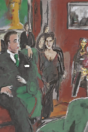 2907110320-DPM++ 2M-8-hotel, reception hall, sofa, VIP's, tie,[[ jewelry]], inhouse, lady, wide view, darkred-green-ochre, person face foreground, col