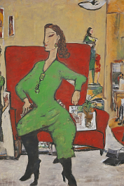 843178969-DPM++ 2M-8-hotel, reception hall, sofa, VIP's, tie,[[ jewelry]], inhouse, lady, wide view, darkred-green-ochre, person face foreground, nai