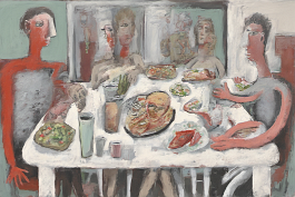 00026-[number]-906858631-DPM++ 2M-7-the big meal supper, tone in tone, naive painting, table, white _ _lora_FDandlSty6_1_