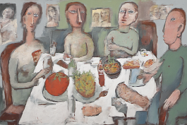 00028-[number]-632027371-DPM++ 2M-7-the big meal supper, tone in tone, naive painting, table, white _ _lora_FDandlSty6_1_