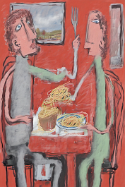 00422-[number]-1844968013-DPM++ 2M-8.5-the big meal, spaghetti eating, naive painting , fork, restaurant_ _lora_FDandlSty6_1_