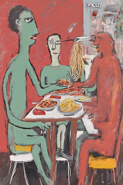 00479-[number]-1094628823-DPM++ 2M-8-the big meal, spaghetti eating, naive modern painting , fork, restaurant_ _lora_FDandlSty6_1_
