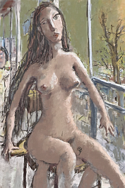 3856904167-DPM++ 2M-6-nude portrait, white skin,doubleface, sitting on a chair, balcony, table, window, brush,tan, one note, signs, sunlight, scribble-19