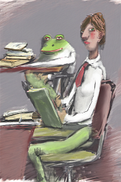 00084-[number]-227834141-DPM++ 2M-8-girl with white shirt , frog-head, tie, desk, chair, book_ _lora_FDandlSty6_1_