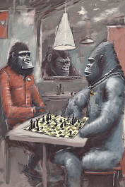 00290-[number]-1836516224-DPM++ 2M-6.5-astronout sitting in an restaurantplaying, chess with a gorilla-head_ _lora_FDandlSty6_1_