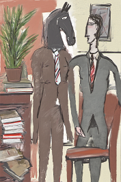 00370-[number]-2484449026-a standing girl with horse-head, tie, desk, chair, plants, book_ _lora_FDandlSty6_1__