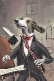 00501-[number]-3143435261-DPM++ 2M-7.5-a dog conducting the orchestra, glasses,tailcoat, tie, oper, music stand_ _lora_FDandlSty6_1_