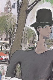 00276-[number]-3763738631-DPM++ 2M-7-black hair, buildings, english text, fdandl, hat, male focus, short hair, table, tree_ _lora_FDandlSty2_1_