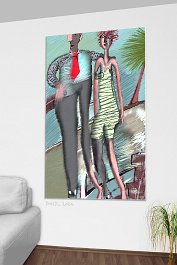 Red tie Art print on 380g polycotton canvas